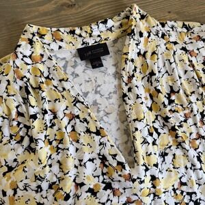 J. Jill Womens Medium Floral V-Neck 3/4 Sleeve‎ Tunic Blouse Top